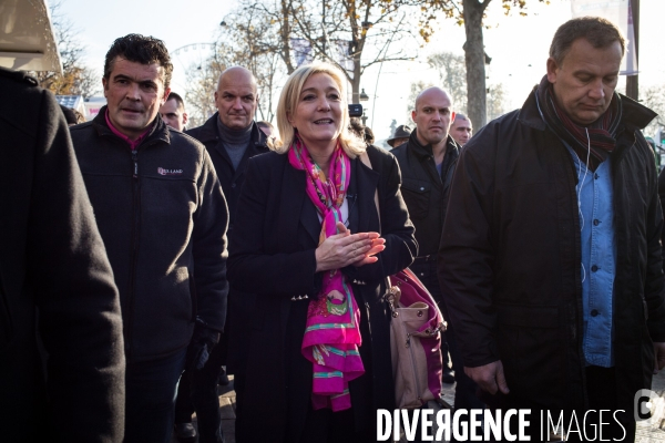 Marine Le Pen au marché de Noël, Paris