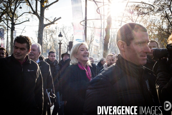 Marine Le Pen au marché de Noël, Paris