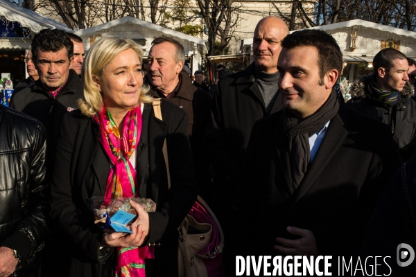 Marine Le Pen au marché de Noël, Paris