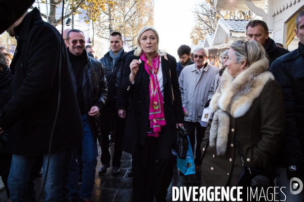 Marine Le Pen au marché de Noël, Paris