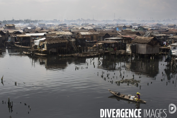 Quartier bidonville de makoko a lagos.