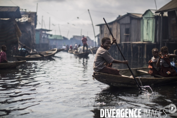 Quartier bidonville de makoko a lagos.