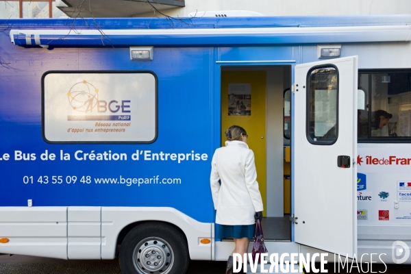 Illustration Decembre 2013.Bus de la creation d entreprises