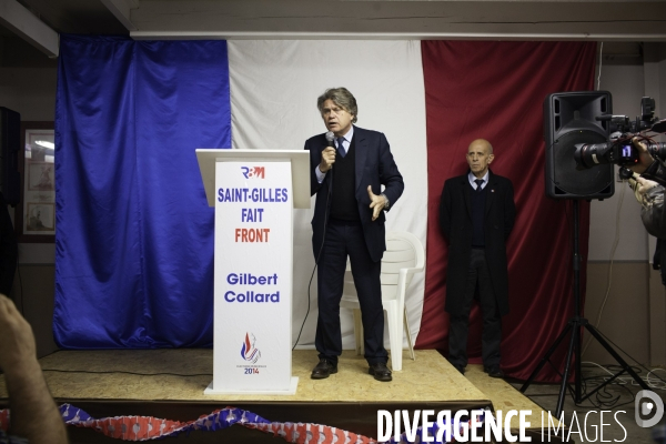MUNICIPALES 2014.Gilbert COLLARD, RBM-FN à St Gilles dans le Gard.