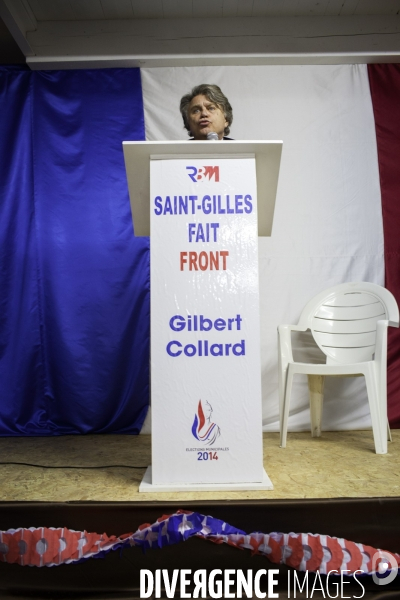 MUNICIPALES 2014.Gilbert COLLARD, RBM-FN à St Gilles dans le Gard.