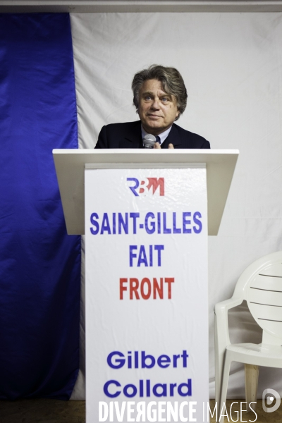 MUNICIPALES 2014.Gilbert COLLARD, RBM-FN à St Gilles dans le Gard.