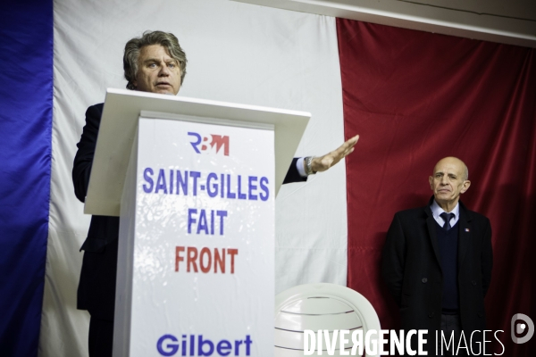 MUNICIPALES 2014.Gilbert COLLARD, RBM-FN à St Gilles dans le Gard.