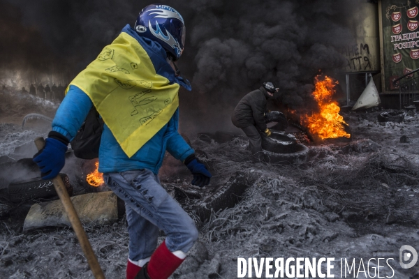 Mouvement de contestation pro-europeen en ukraine: occupation de la place de l independance a kiev par les opposants au president ianoukovitch.