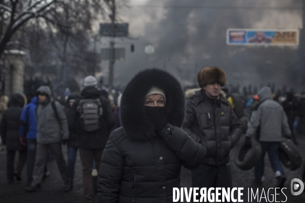 Mouvement de contestation pro-europeen en ukraine: occupation de la place de l independance a kiev par les opposants au president ianoukovitch.