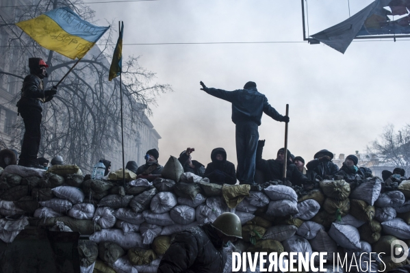 Mouvement de contestation pro-europeen en ukraine: occupation de la place de l independance a kiev par les opposants au president ianoukovitch.