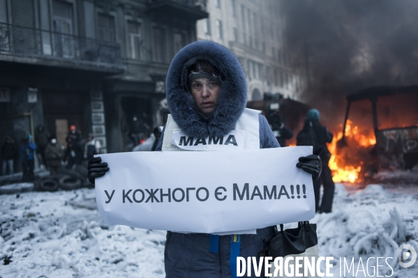 Mouvement de contestation pro-europeen en ukraine: occupation de la place de l independance a kiev par les opposants au president ianoukovitch.