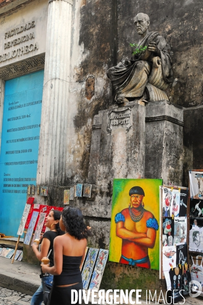 Salvador de BAHIA , quartier du PELOURINHO