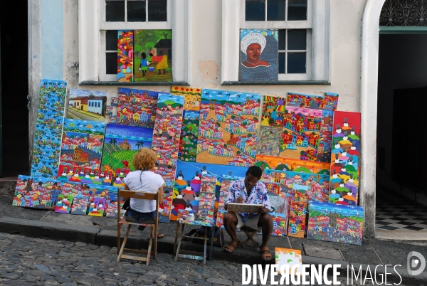 Salvador de BAHIA , quartier du PELOURINHO