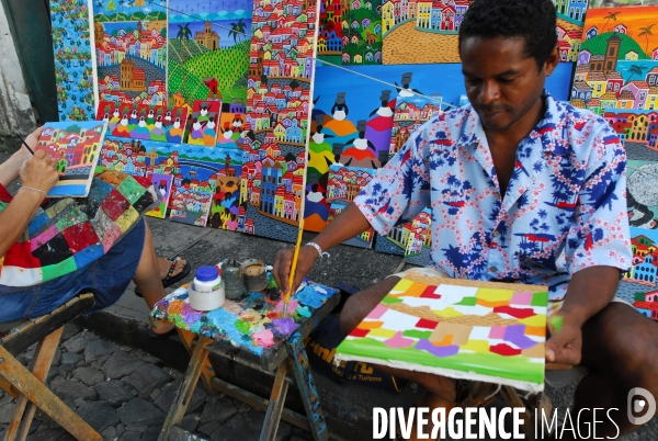 Salvador de BAHIA , quartier du PELOURINHO