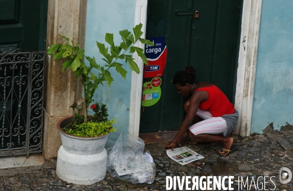 Salvador de BAHIA , quartier du PELOURINHO