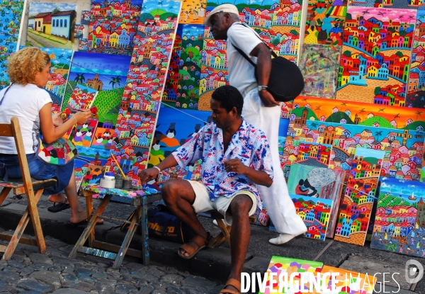 Salvador de BAHIA , quartier du PELOURINHO