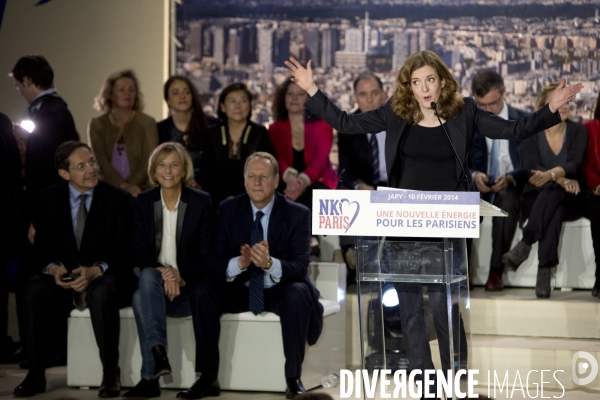 Premier meeting de campagne de Nathalie Kosciusko-Morizet pour la campagne des élections municipales à Paris, au gymnase Japy.