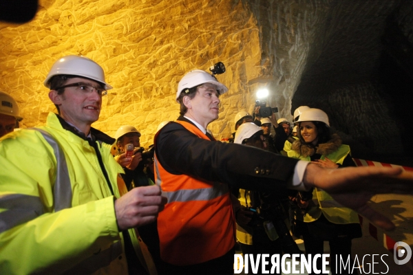 Arnaud MONTEBOURG visite le site des Carrières souterraines de Gypse du Massif de Montmorency