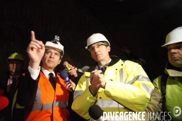 Arnaud MONTEBOURG visite le site des Carrières souterraines de Gypse du Massif de Montmorency
