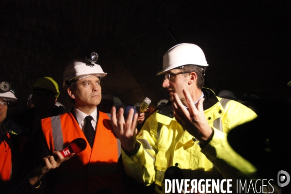 Arnaud MONTEBOURG visite le site des Carrières souterraines de Gypse du Massif de Montmorency