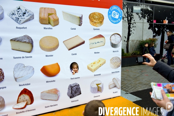 Le Salon de l Agriculture.Photo des differents fromages.Cheese ! Fromages !