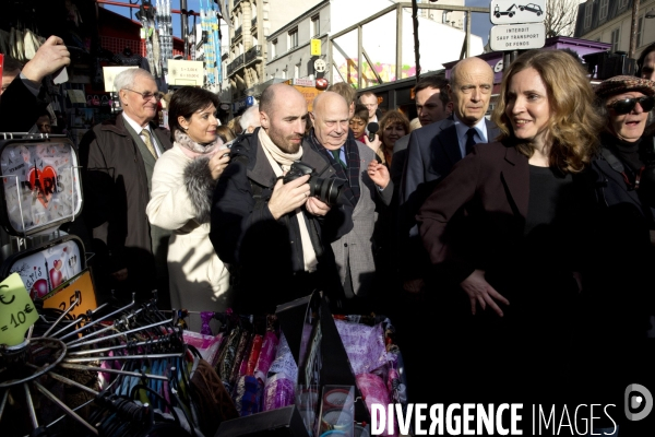 Nathalie Kosciusko-Morizet (NKM) en campagne dans le 18ème arrondissement de la capitale, soutenue par Alain Juppé et Pierre-Yves Bournazel