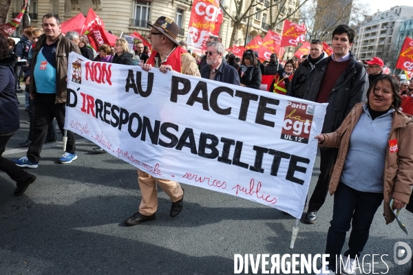 Manifestation contre le pacte de responsabilité, Paris