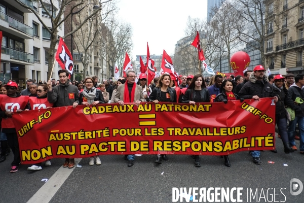 Manifestation contre le pacte de responsabilité, Paris