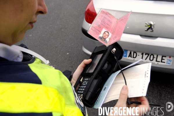 Circulation alternée. Contrôle de police.