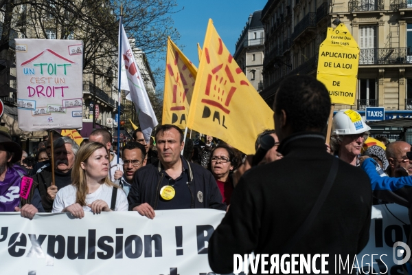 Manifestation fin de trêve hivernale, Paris