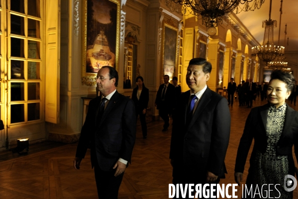 Le Président chinois Xi JINPING à Versailles avec François HOLLANDE
