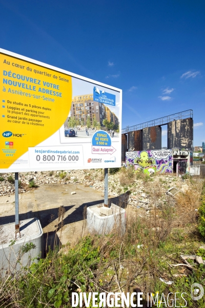 Illustration Avril 2014.Quai Aulagnier en bord de Seine, une friche attend la construction d un nouveau programme immobilier de logements.