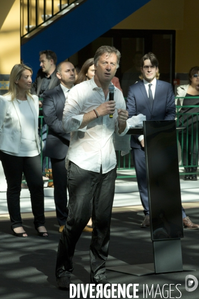 Sebastien bazin inaugure la piscine molitor