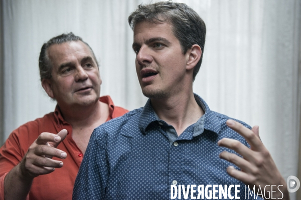 Le contre-ténor Philippe Jaroussky, et son coach vocal, Frédéric Faye, castrat