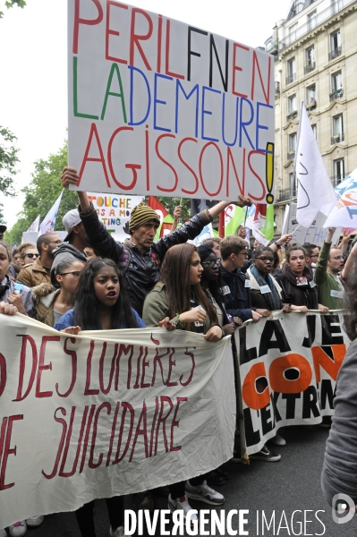Manifestation du 29 mai 2014 contre la montée du Front National en France.