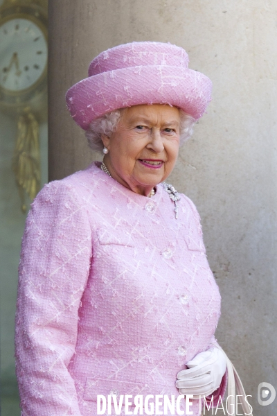 Visite d Etat de la Reine Elizabeth II à l occasion du 7Oème anniversaire du débarquement des forces alliées le 6 juin 1944 en Normandie.