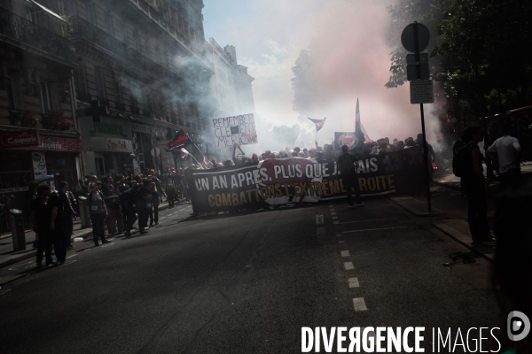 Les antifas dans la rue pour clement meric et contre le fn