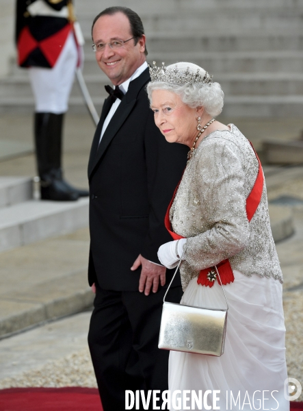 Diner d état à l Elysée en l honneur de la reine Elisabeth II