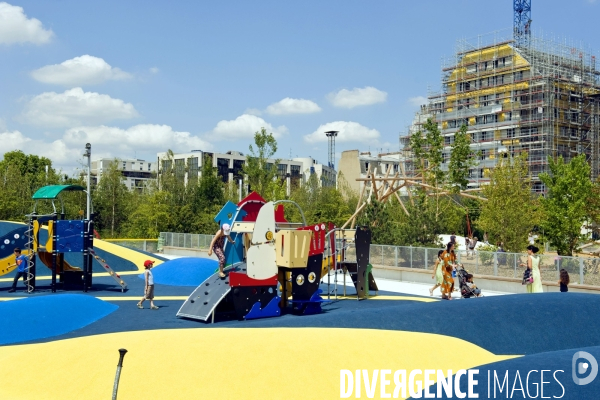 Illustration Juin 2014.Le parc Martin Luther King dans la zac Clichy Batignolles