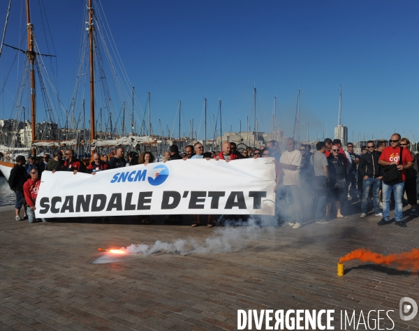 Sncm : manifestation des marins cgt