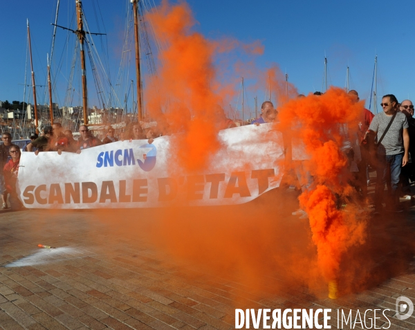 Sncm : manifestation des marins cgt