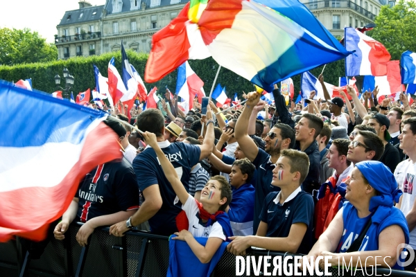 Coupe du Monde de football.France/Allemagne. Fans zone a l Hôtel de ville de Paris