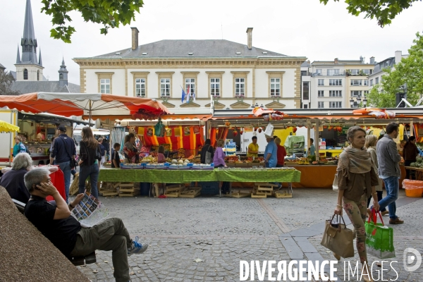 Un week end à Luxembourg.Au marché du samedi place Guillaume 2 dans la vieille ville