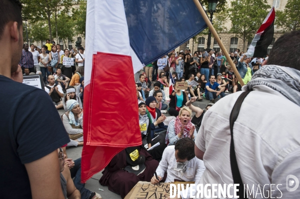 Manifestation propalestinienne interdit, en soutien aux habitants de Gaza.