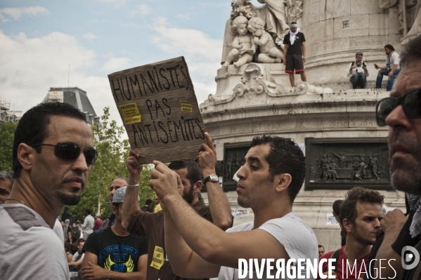 Manifestation propalestinienne interdit, en soutien aux habitants de Gaza.