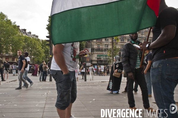 Manifestation propalestinienne interdit, en soutien aux habitants de Gaza.