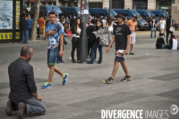 Manifestation propalestinienne interdit, en soutien aux habitants de Gaza.