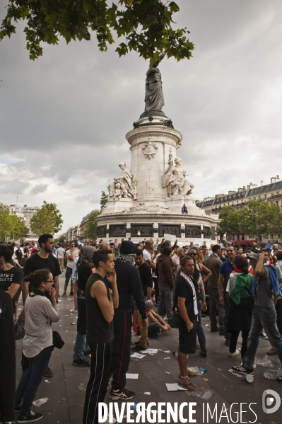 Manifestation propalestinienne interdit, en soutien aux habitants de Gaza.