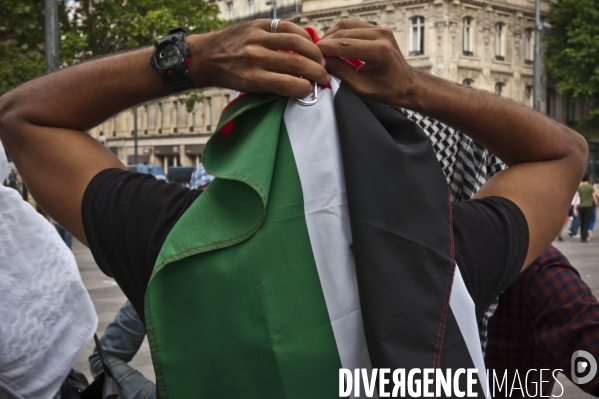 Manifestation propalestinienne interdit, en soutien aux habitants de Gaza.