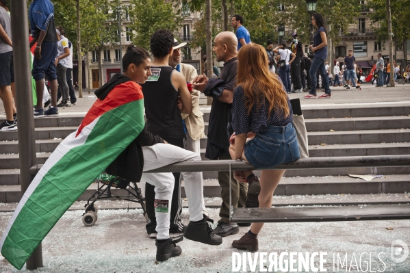 Manifestation propalestinienne interdit, en soutien aux habitants de Gaza.